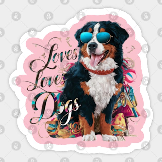 mesmerizing  vector illustration highlights a trendy Bernese Mountain Dog Sticker by YolandaRoberts